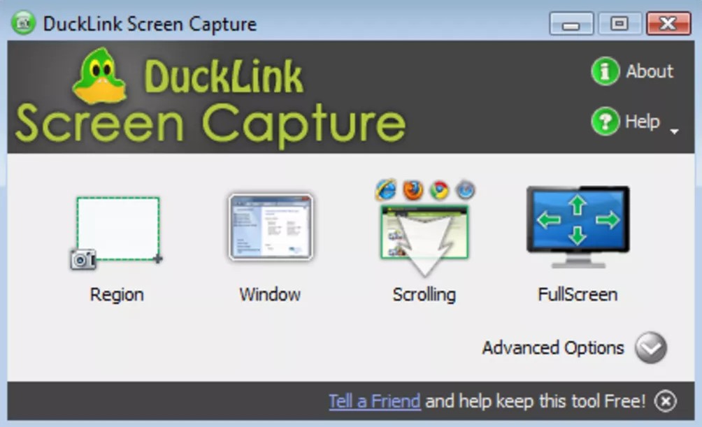 окно программы duck capture